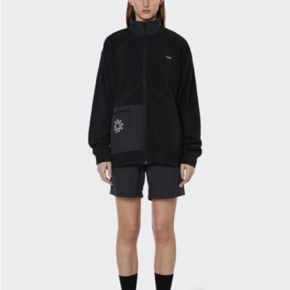 (A11) RAINS Fleece Full zip‎ Jacket, Black, Unisex Size XL, NWT